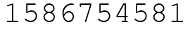 Число 1586754581.