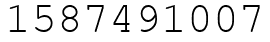 Число 1587491007.