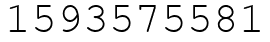 Число 1593575581.