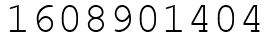 Число 1608901404.