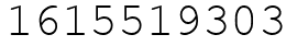 Число 1615519303.