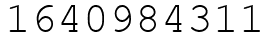 Число 1640984311.