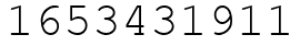 Число 1653431911.