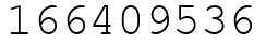 Число 166409536.
