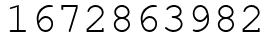 Число 1672863982.