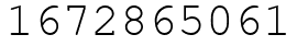 Число 1672865061.