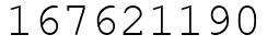 Число 167621190.