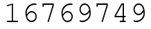 Число 16769749.