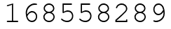 Число 168558289.