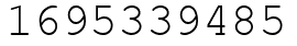 Число 1695339485.