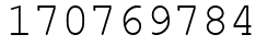 Число 170769784.
