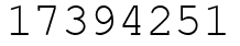 Число 17394251.