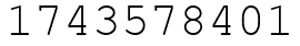 Число 1743578401.