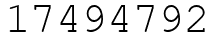 Число 17494792.