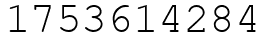Число 1753614284.