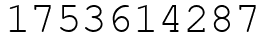 Число 1753614287.
