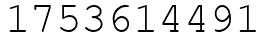 Число 1753614491.
