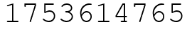 Число 1753614765.