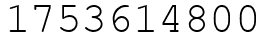 Число 1753614800.