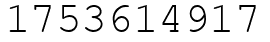 Число 1753614917.
