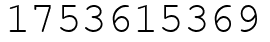 Число 1753615369.