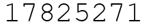 Число 17825271.