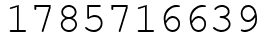 Число 1785716639.