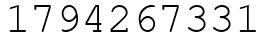 Число 1794267331.