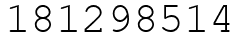Число 181298514.