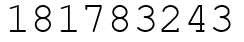 Число 181783243.