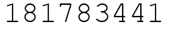 Число 181783441.