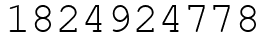 Число 1824924778.