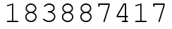 Число 183887417.