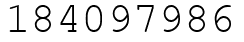 Число 184097986.