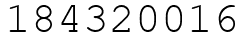 Число 184320016.