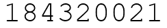 Число 184320021.