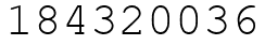 Число 184320036.