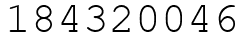 Число 184320046.