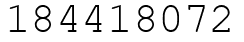 Число 184418072.