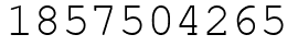 Число 1857504265.