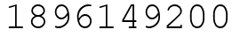 Число 1896149200.