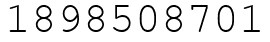 Число 1898508701.