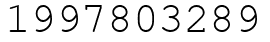 Число 1997803289.