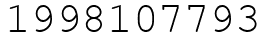 Число 1998107793.