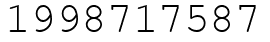 Число 1998717587.