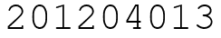 Число 201204013.