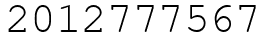 Число 2012777567.