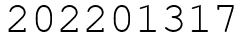 Число 202201317.