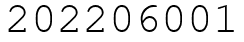Число 202206001.