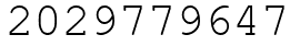 Число 2029779647.
